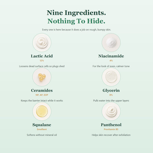 Nine ingredients, nothing to hide
